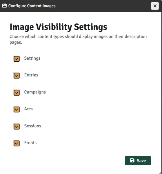 Content Image Settings