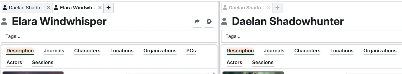 Panel focus comparison