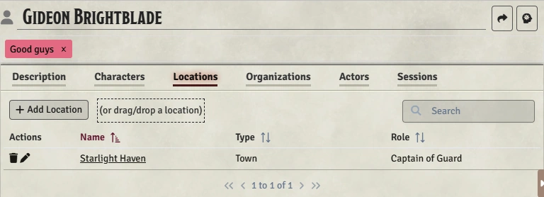 Relationship tab