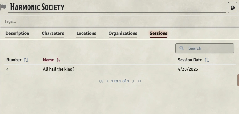 Session tab