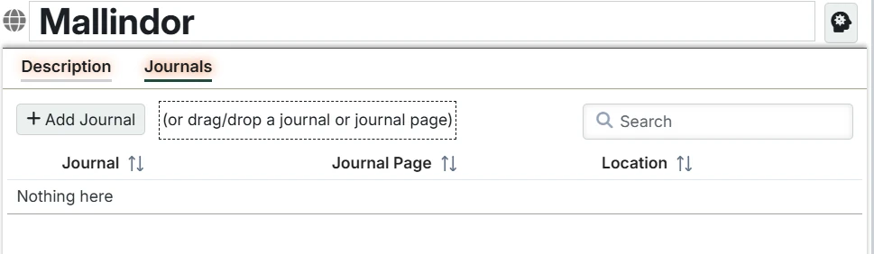 Entry Journals Tab